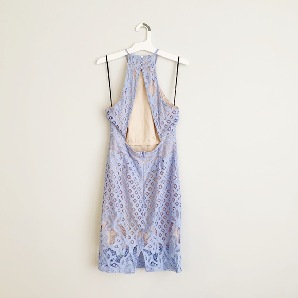 Lulus Steal A Kiss Lace Blue Bodycon Mini Dress - Picture 10 of 16
